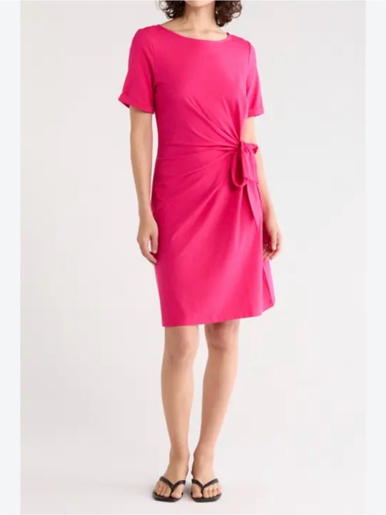 Marc New York Dresses & Skirts - MNY (Marc New York) Fuchsia Side-Tie Jersey Dress